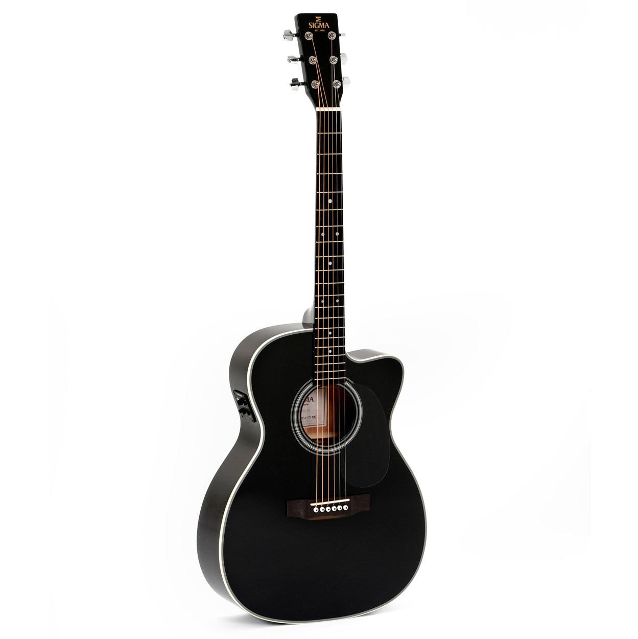 Sigma  000MC-1E-BK  1 Series Auditorium Acoustic / Electric Guitar  Black