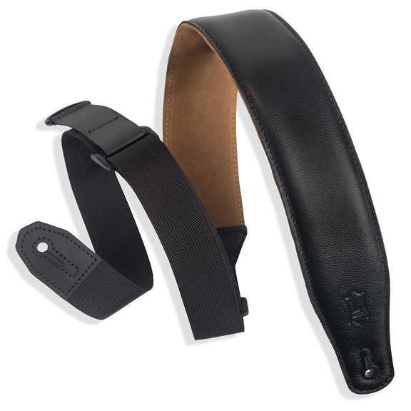 Levy's Right Height Garment Padded Black Guitar Strap MRHGS-BLK
